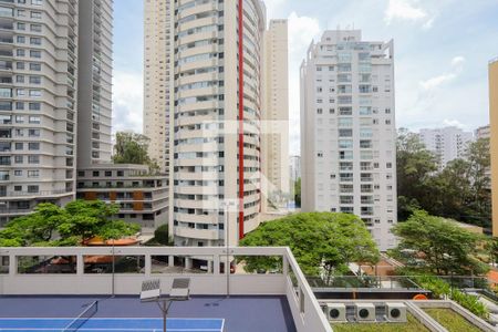 Sala de estar e jantar vista de apartamento para alugar com 2 quartos, 100m² em Brooklin, São Paulo