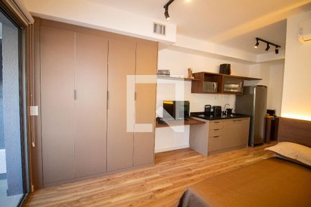 Sala / Quarto - Studio de kitnet/studio para alugar com 1 quarto, 29m² em Santo Amaro, São Paulo