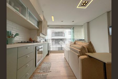 Sala/Cozinha de apartamento à venda com 2 quartos, 46m² em Barra Funda, São Paulo
