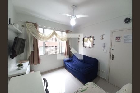 Sala de apartamento para alugar com 1 quarto, 47m² em Itararé, São Vicente
