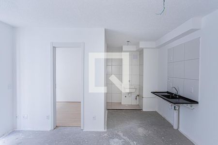 Sala, cozinha e área de serviço de apartamento para alugar com 2 quartos, 39m² em Vila Barreto, São Paulo