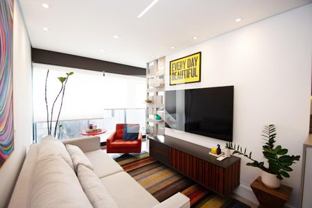 Sala de estar de apartamento à venda com 2 quartos, 57m² em Pinheiros, São Paulo