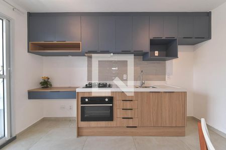 Sala - Cozinha Integrada de apartamento para alugar com 2 quartos, 36m² em Jardim Caravelas, São Paulo