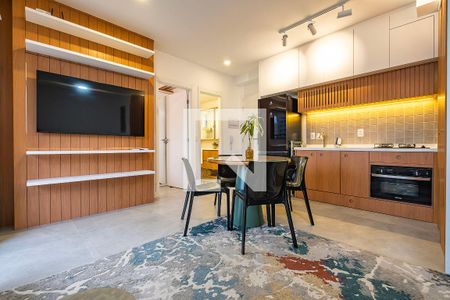 Sala/Cozinha de apartamento para alugar com 1 quarto, 42m² em Pinheiros, São Paulo