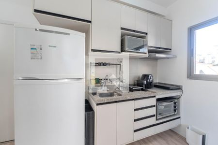 Cozinha de apartamento para alugar com 1 quarto, 26m² em Bela Vista, São Paulo