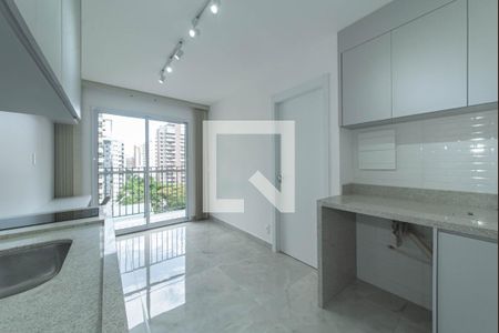 Sala/Cozinha grada de apartamento para alugar com 1 quarto, 27m² em Campo Belo, São Paulo