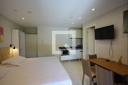 Quarto e cozinha de kitnet/studio para alugar com 1 quarto, 52m² em Santo Antonio de Lisboa, Florianópolis