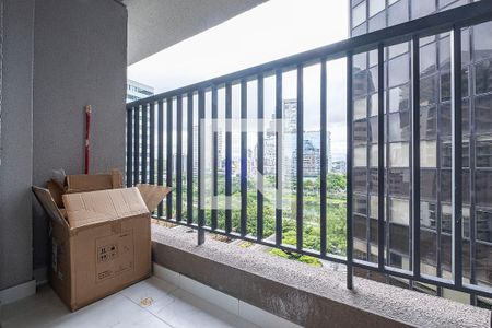 Sala/Cozinha - Varanda de apartamento para alugar com 1 quarto, 27m² em Pinheiros, São Paulo