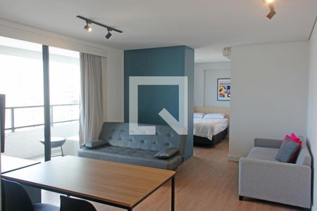 Sala de apartamento para alugar com 1 quarto, 59m² em Ponta da Praia, Santos