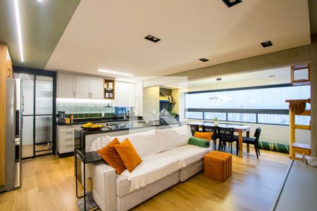 Sala de apartamento à venda com 3 quartos, 104m² em Vila Assunção, Santo André