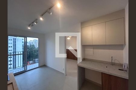 Sala/Cozinha de apartamento para alugar com 1 quarto, 27m² em Campo Belo, São Paulo