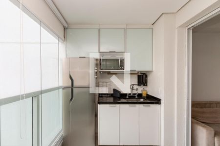 Varanda/ Cozinha de apartamento para alugar com 1 quarto, 33m² em Brooklin, São Paulo
