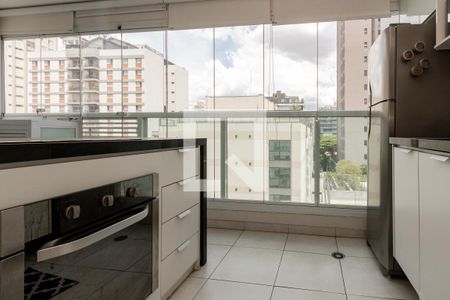 Varanda/ Cozinha de apartamento para alugar com 1 quarto, 33m² em Brooklin, São Paulo