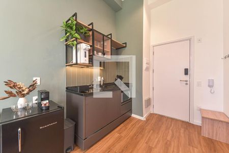 Sala - Cozinha Integrada de apartamento para alugar com 1 quarto, 35m² em Santo Amaro, São Paulo