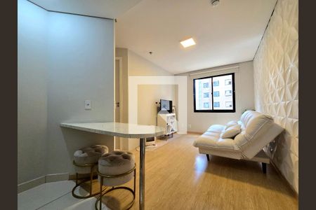 Cozinha de apartamento à venda com 1 quarto, 29m² em Indianópolis, São Paulo