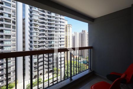 Varanda Sala de kitnet/studio para alugar com 1 quarto, 25m² em Brooklin, São Paulo