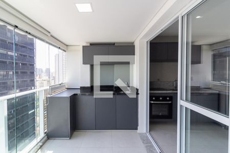 Varanda integrada com Área de Serviço de apartamento para alugar com 1 quarto, 37m² em Cidade Monções, São Paulo