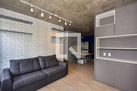 Sala de apartamento para alugar com 1 quarto, 70m² em Panamby, São Paulo