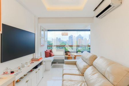 Sala de apartamento à venda com 1 quarto, 50m² em Brooklin, São Paulo