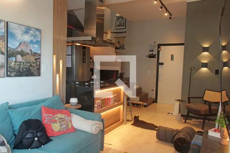 Sala de apartamento para alugar com 1 quarto, 70m² em Gonzaga, Santos