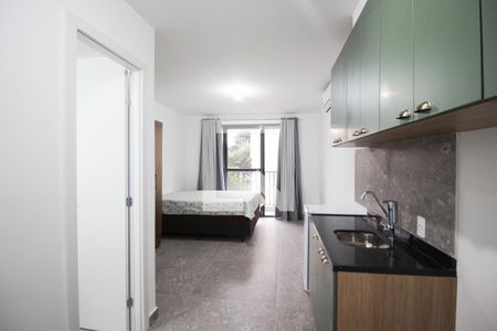 Suíte /Cozinha de kitnet/studio para alugar com 1 quarto, 26m² em Vila Olímpia, São Paulo
