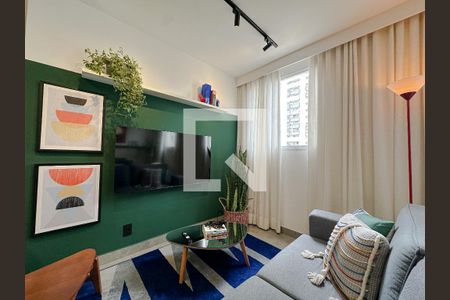 Sala/Cozinha de apartamento à venda com 1 quarto, 34m² em Santa Cecilia, São Paulo