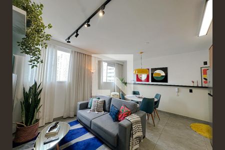 Sala/Cozinha de apartamento à venda com 1 quarto, 34m² em Santa Cecilia, São Paulo