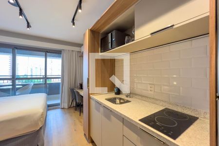 Cozinha de kitnet/studio para alugar com 1 quarto, 25m² em Vila Mariana, São Paulo