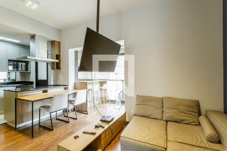 Sala de apartamento para alugar com 1 quarto, 50m² em Jardim Paulistano, São Paulo