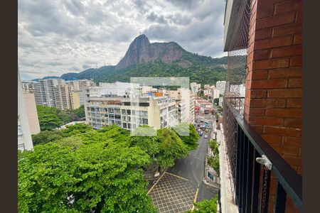 Sala - varanda com vista para o Cristo Redentor de apartamento à venda com 3 quartos, 127m² em Botafogo, Rio de Janeiro