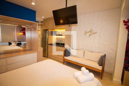 Sala / Quarto - Studio de kitnet/studio à venda com 1 quarto, 25m² em Jardim das Acacias, São Paulo