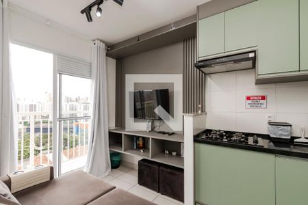 Sala/ Cozinha de apartamento à venda com 1 quarto, 28m² em Vila das Belezas, São Paulo