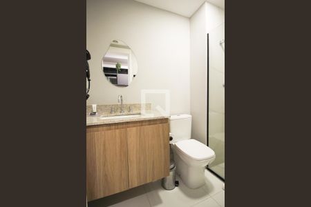 Banheiro de kitnet/studio à venda com 1 quarto, 27m² em Ibirapuera, São Paulo