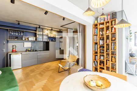 Sala de apartamento à venda com 1 quarto, 42m² em Indianópolis, São Paulo