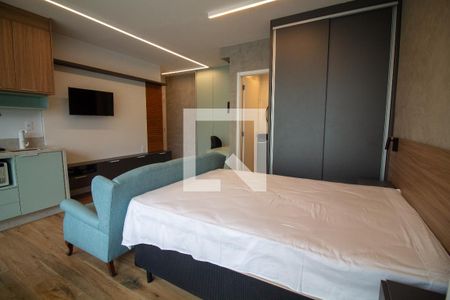 Sala / Quarto - Studio de kitnet/studio para alugar com 1 quarto, 31m² em Campo Belo, São Paulo
