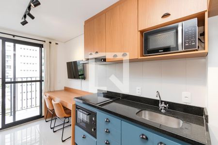 Sala/ Cozinha de apartamento para alugar com 1 quarto, 29m² em Campo Belo, São Paulo