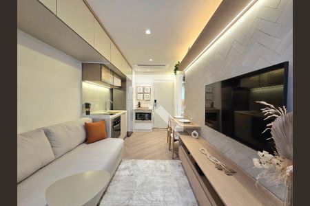 Sala/Cozinha de apartamento para alugar com 1 quarto, 29m² em Indianópolis, São Paulo