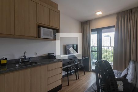 Sala de apartamento para alugar com 1 quarto, 28m² em Indianópolis, São Paulo