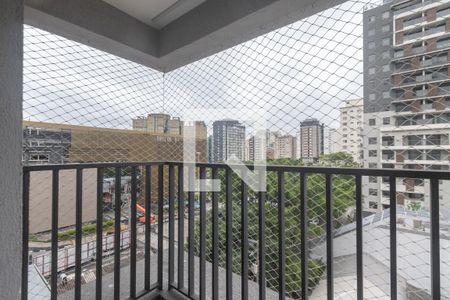 Varanda da Sala de apartamento para alugar com 1 quarto, 28m² em Indianópolis, São Paulo
