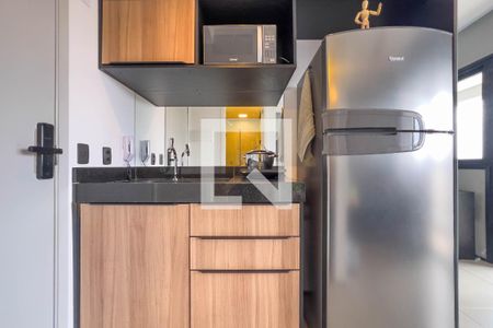 Cozinha de kitnet/studio para alugar com 1 quarto, 21m² em Vila Mariana, São Paulo