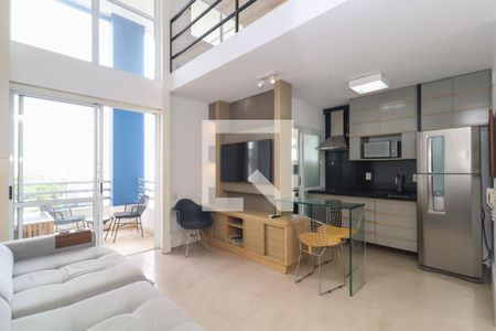 Sala/Cozinha de apartamento à venda com 1 quarto, 72m² em Vila Madalena, São Paulo