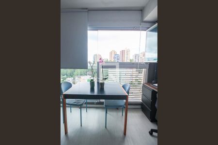 Varanda da Sala de kitnet/studio à venda com 1 quarto, 40m² em Panamby, São Paulo