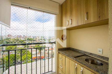Varanda da sala de apartamento à venda com 2 quartos, 65m² em Vila Valparaíso, Santo André