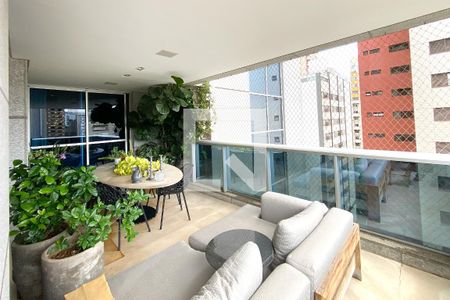 Varanda da Sala de apartamento à venda com 4 quartos, 209m² em Lourdes, Belo Horizonte