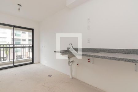 Sala/ Cozinha de apartamento à venda com 1 quarto, 40m² em Vila Cordeiro, São Paulo