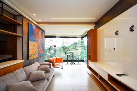 Sala de estar de apartamento à venda com 2 quartos, 85m² em Pinheiros, São Paulo
