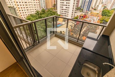 Varanda da Sala/cozinha de apartamento à venda com 1 quarto, 50m² em Vila Clementino, São Paulo