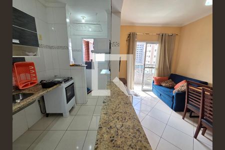 Sala de apartamento para alugar com 1 quarto, 42m² em Guilhermina, Praia Grande