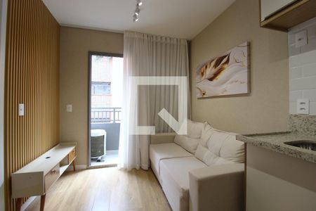 Sala/Cozinha de apartamento à venda com 1 quarto, 25m² em Vila Nova Conceição, São Paulo