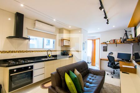 Sala/Cozinha de apartamento para alugar com 2 quartos, 88m² em Vila Pires, Santo André